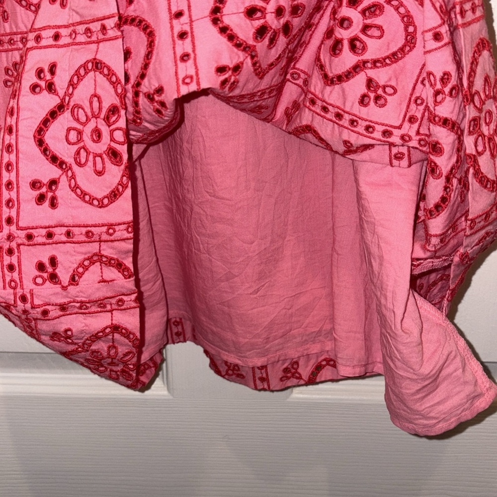 Brand New w/Tags Loft Tiled Eyelet Mini Shift Dress Pink Multi Medium - Picture 7 of 12